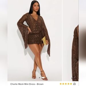 Fashion Nova Brown Patterned Dress